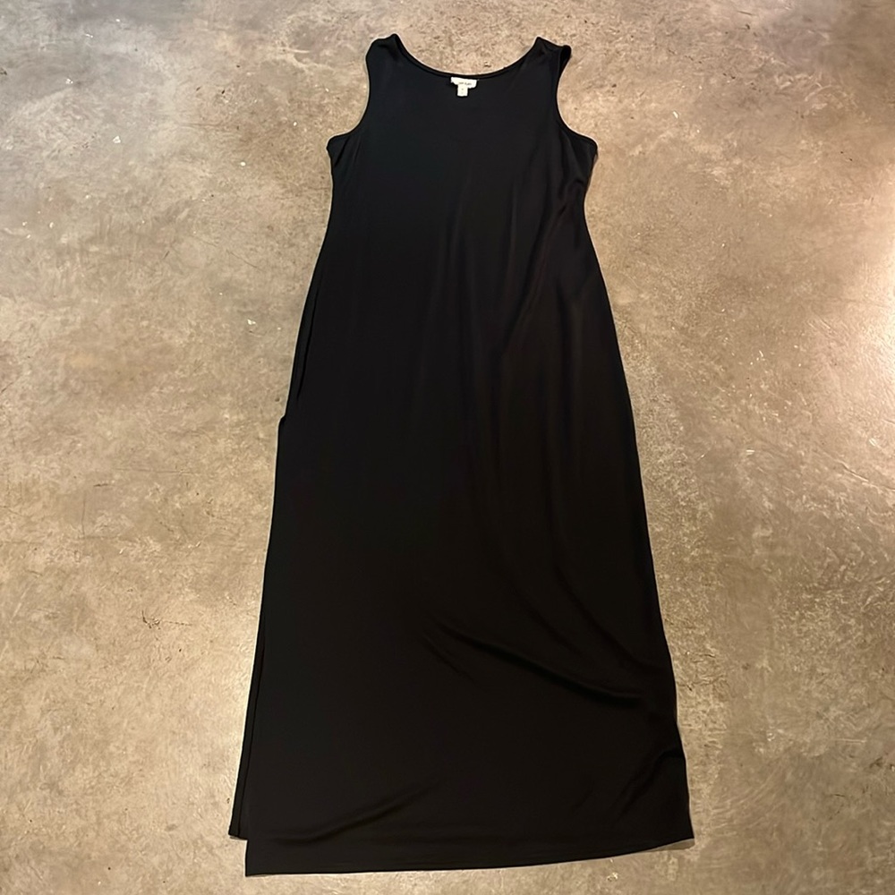 Open Edit black maxi dress v neck sleeveless sz M